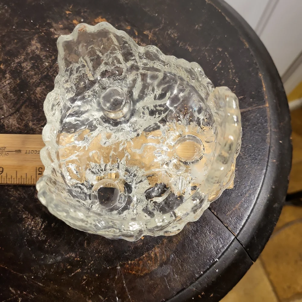 Antique L E Smith Crystal Candle Holder,  3 or 1 Fat Candle